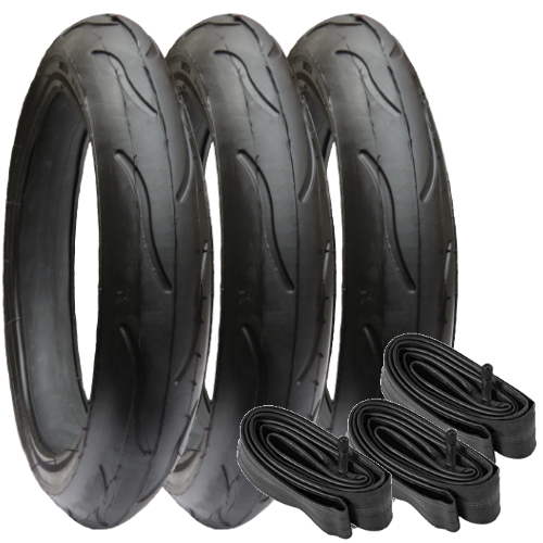SET OF PUNCTURE PROTECTED TYRES AND TUBES FOR PHIL & TEDS CLASSIC FREE 1ST CLASS 